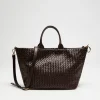 Brązowa pleciona torba shopper