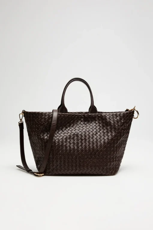 Brązowa pleciona torba shopper