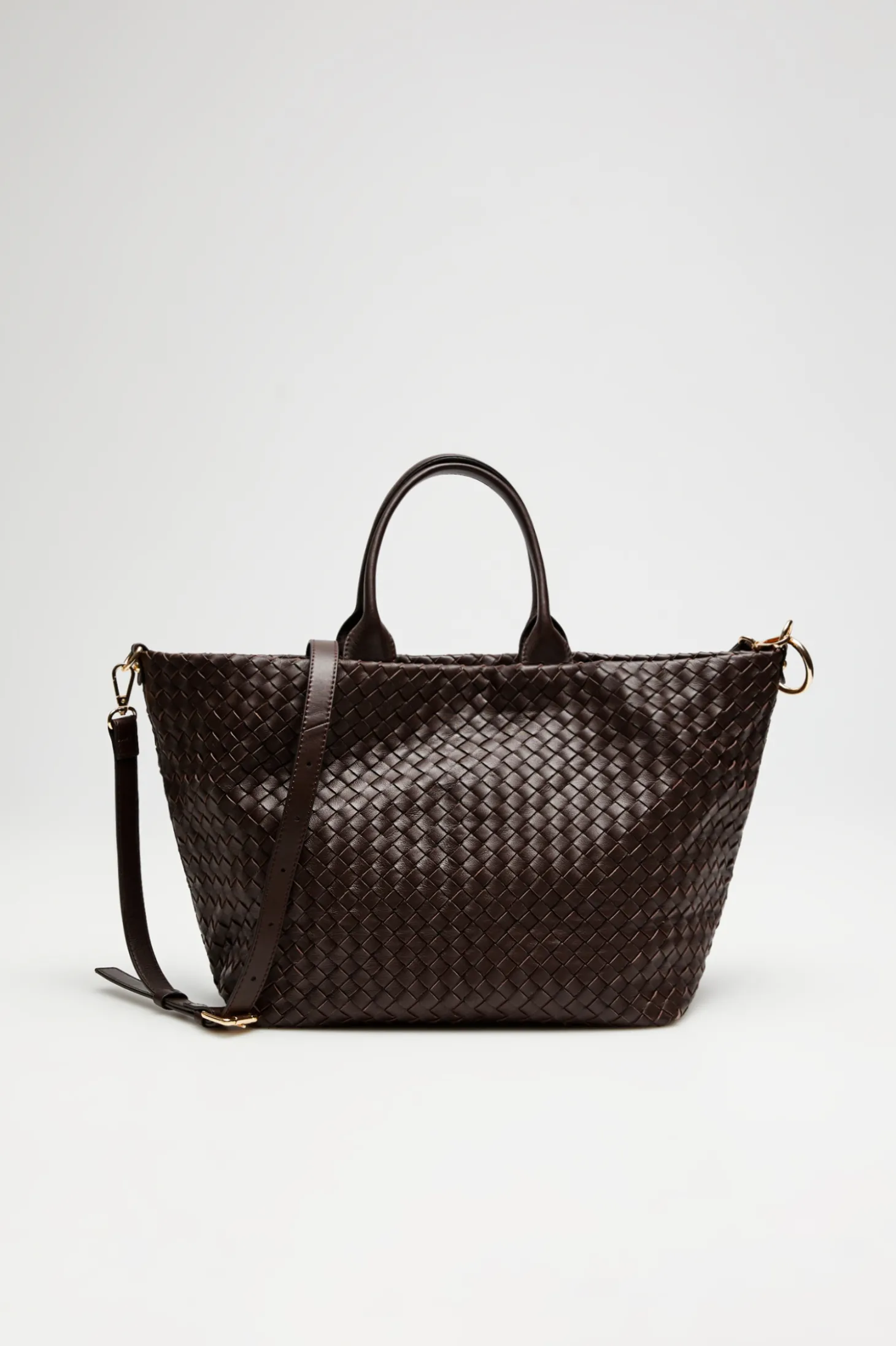 Brązowa pleciona torba shopper