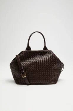 Brązowa pleciona torba shopper