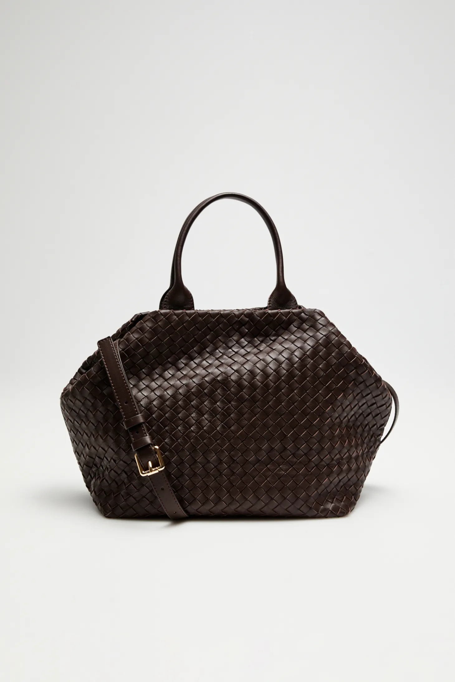 Brązowa pleciona torba shopper