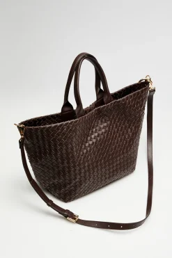 Brązowa pleciona torba shopper