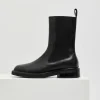 Czarne buty skórzane sztyblety