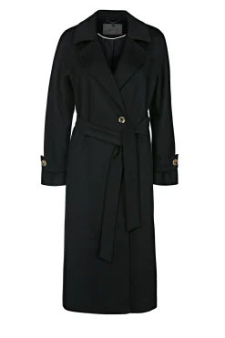 Czarny płaszcz 100% kaszmir Izabelle Luxury Line
