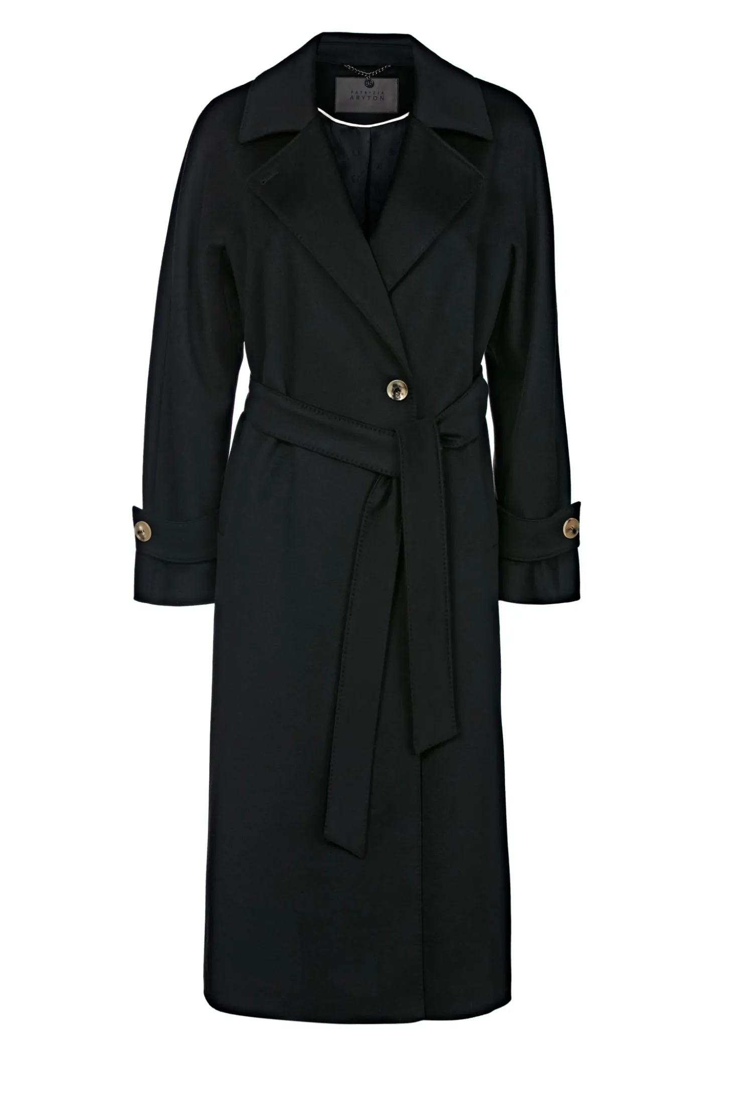 Czarny płaszcz 100% kaszmir Izabelle Luxury Line