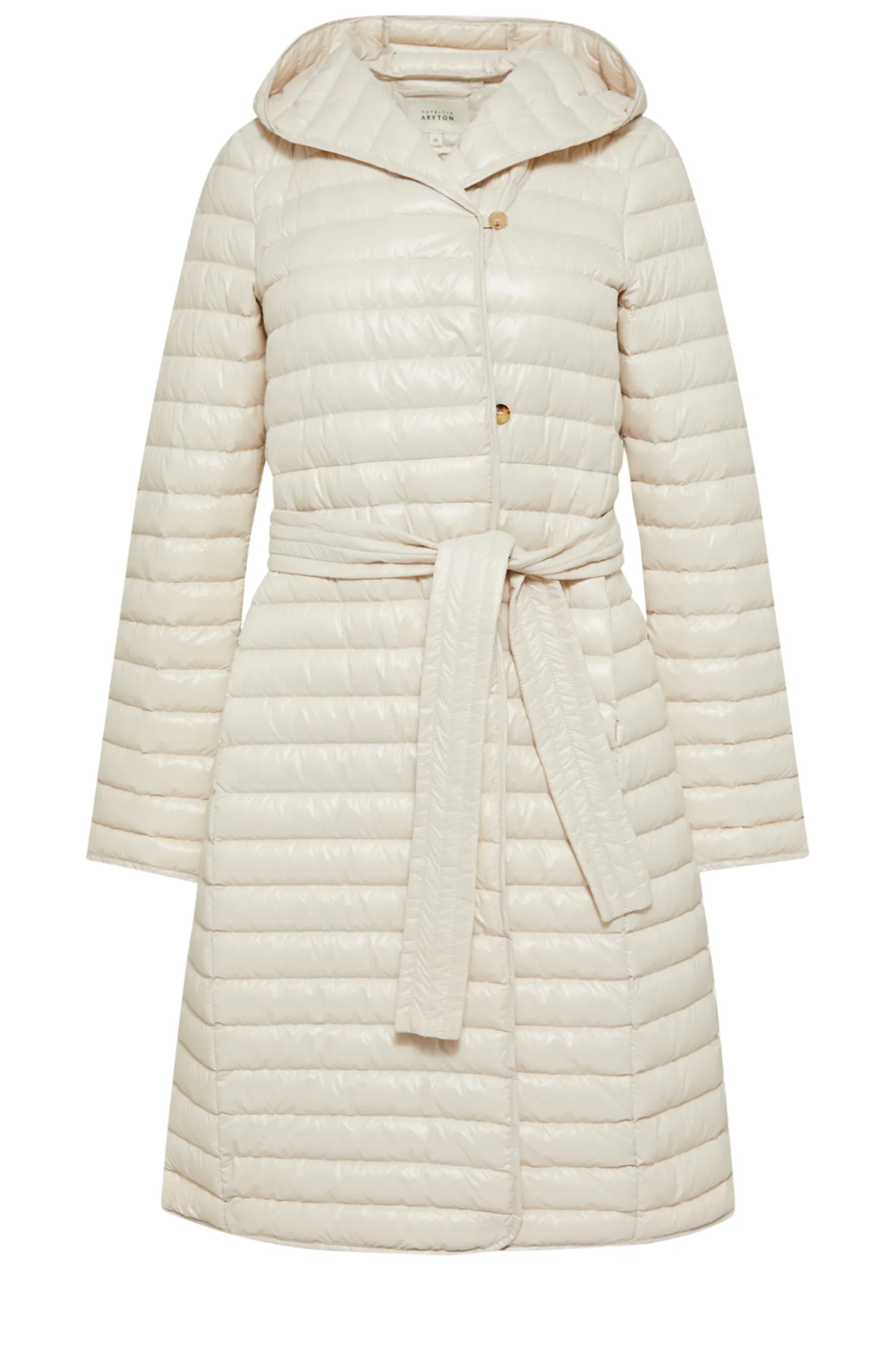 Lekka beżowa puchowa kurtka z kapturem Mila
