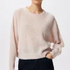 Różowy sweter z mieszanki wełny alpaki