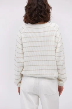Sweter z jedwabiem w paski
