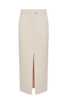 Wełniana spódnica w kolorze nude