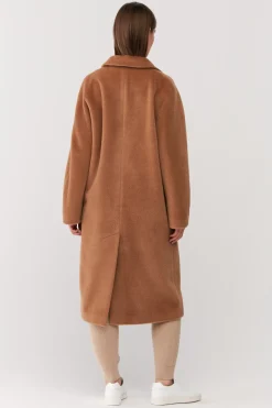 Wełniany płaszcz camel alpaka