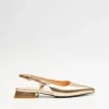 Złote buty slingback
